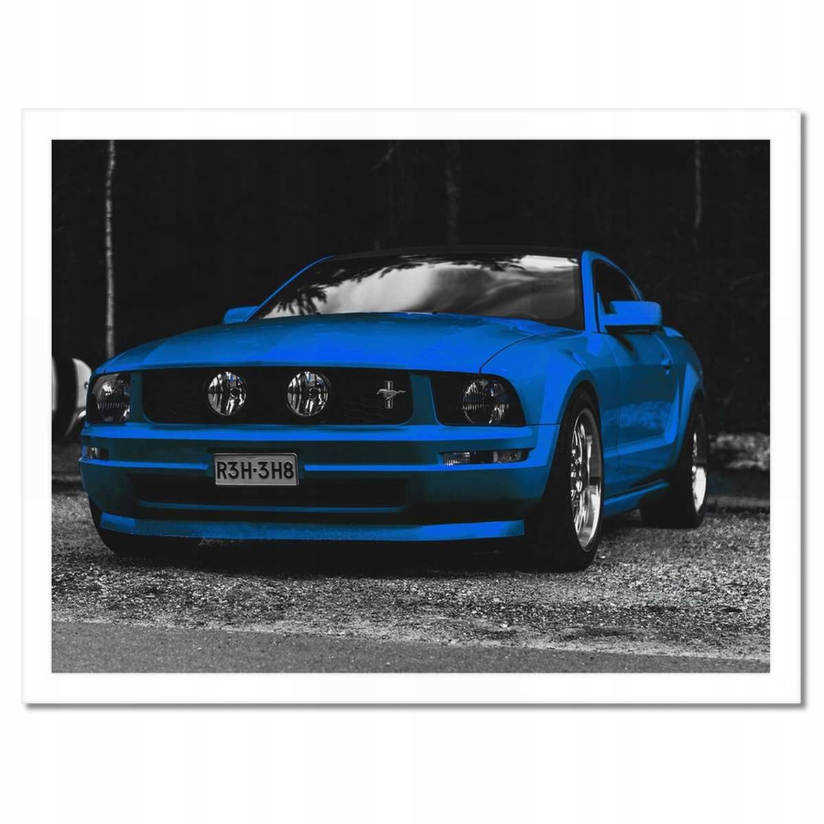 Plakáty v rámu 40x30 Modrý Ford Mustang