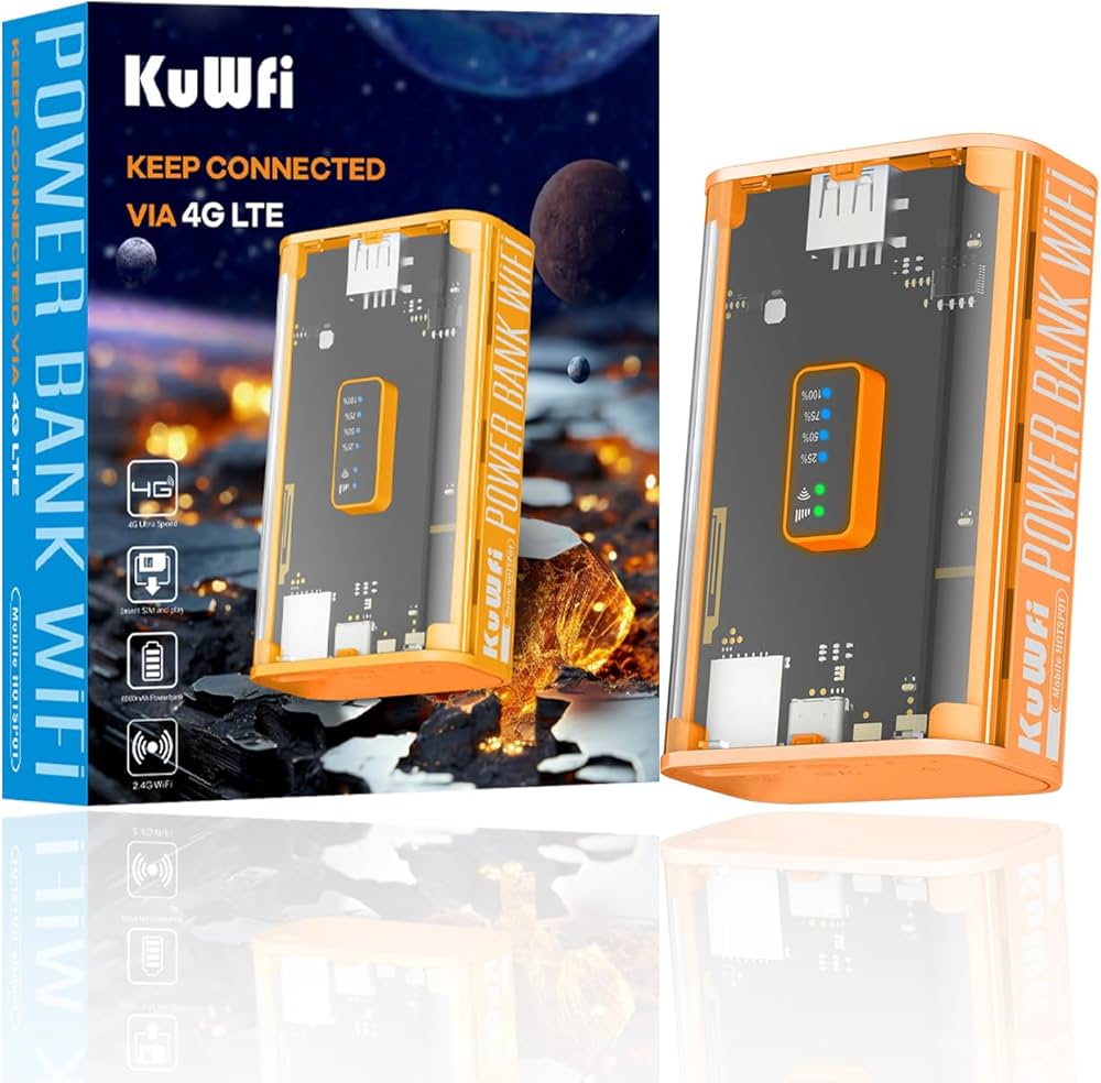 Powerbank z routerem mobilnym Lte KuWFi MC8 4G