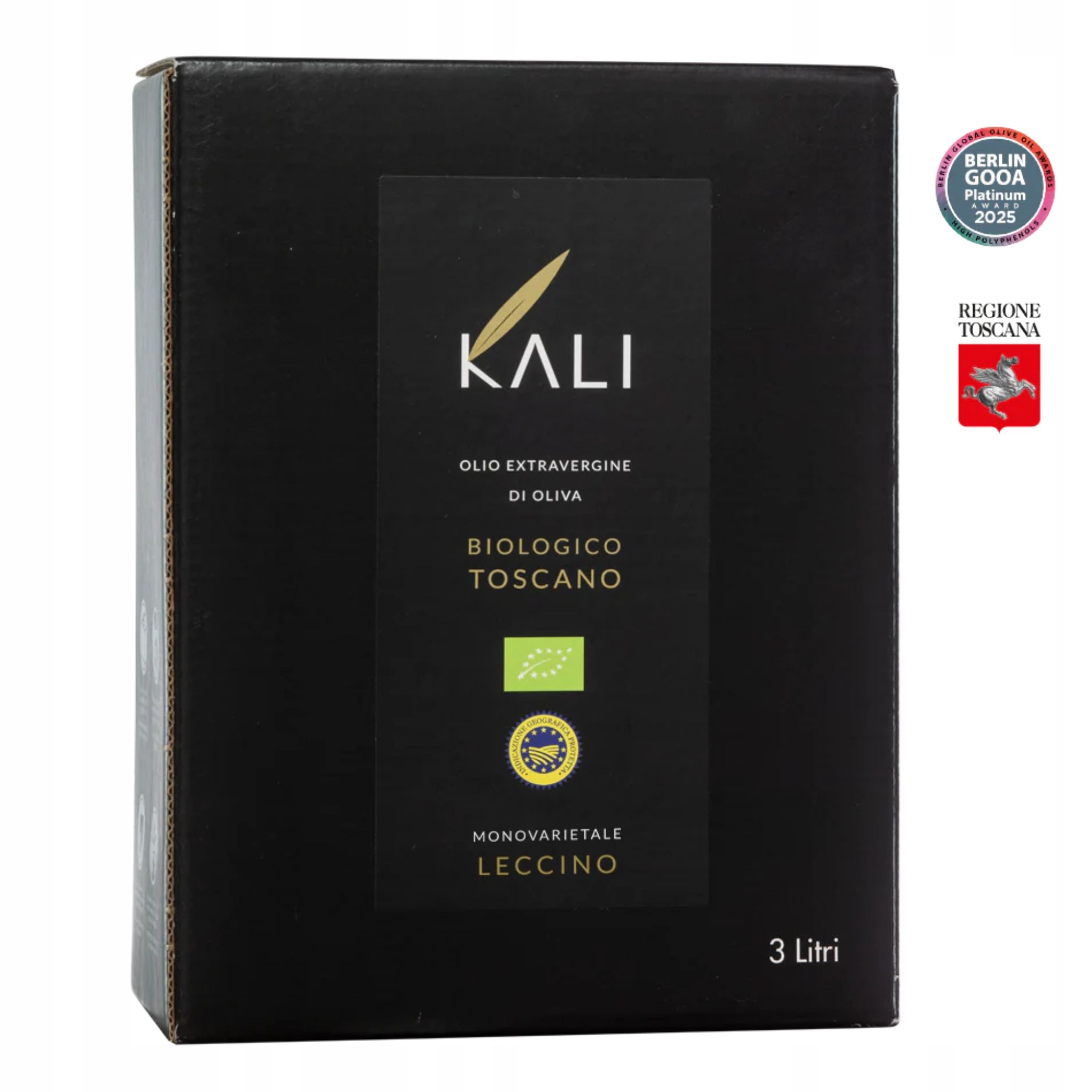 Kali Agri oliwa extra virgin ultra premium Leccino Toscano Pgi 3L Bio