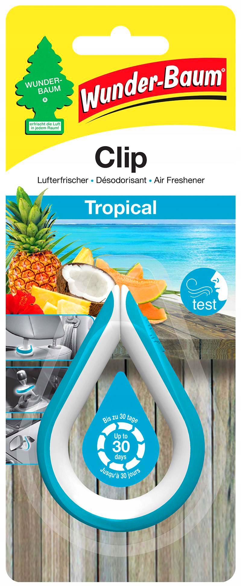 WUNDER BAUM ПОЛІМЕРНИЙ АРОМАТ CLIP-TROPICAL