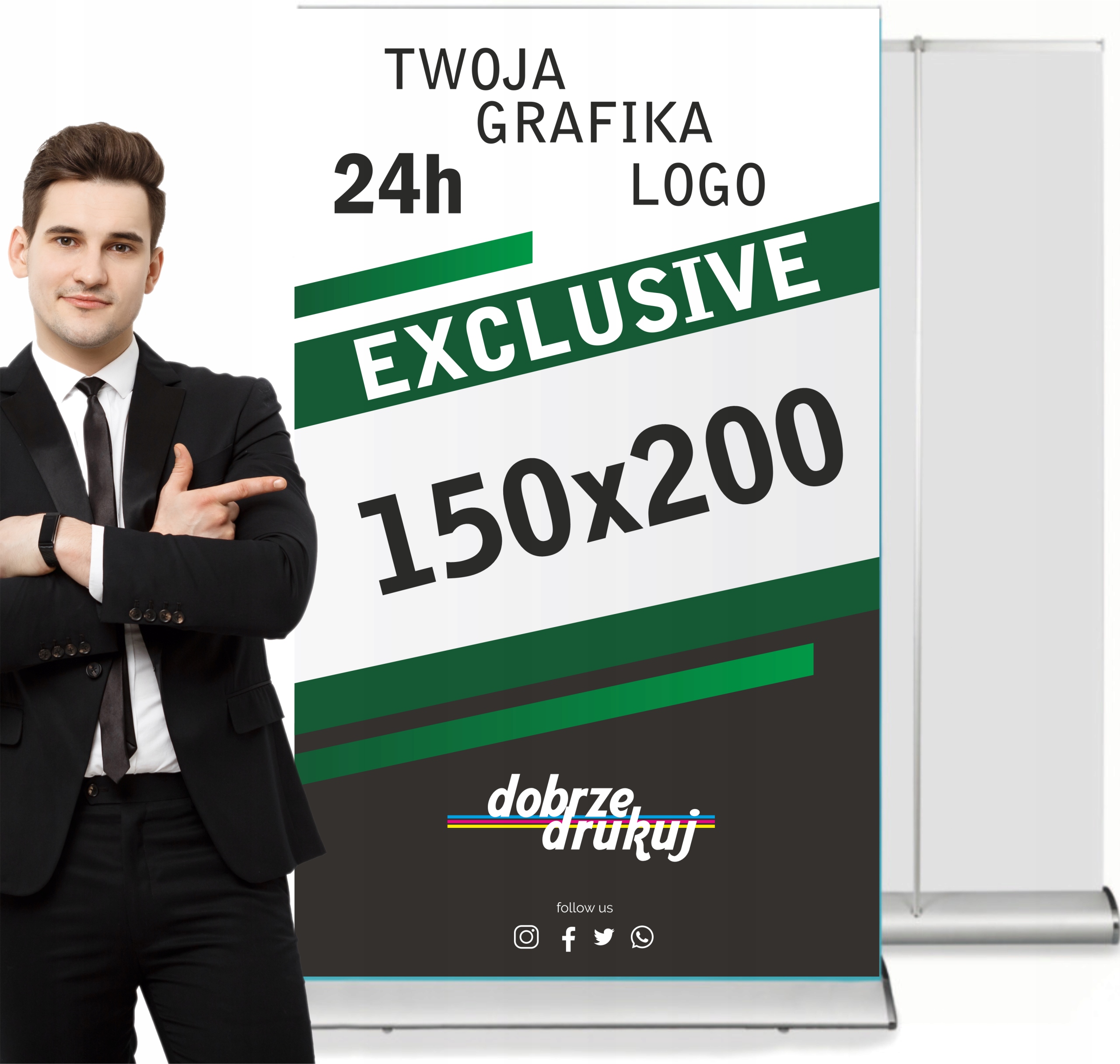 ROLL-UP 150x200, EXCLUSIVE ROLLUP z wydrukiem