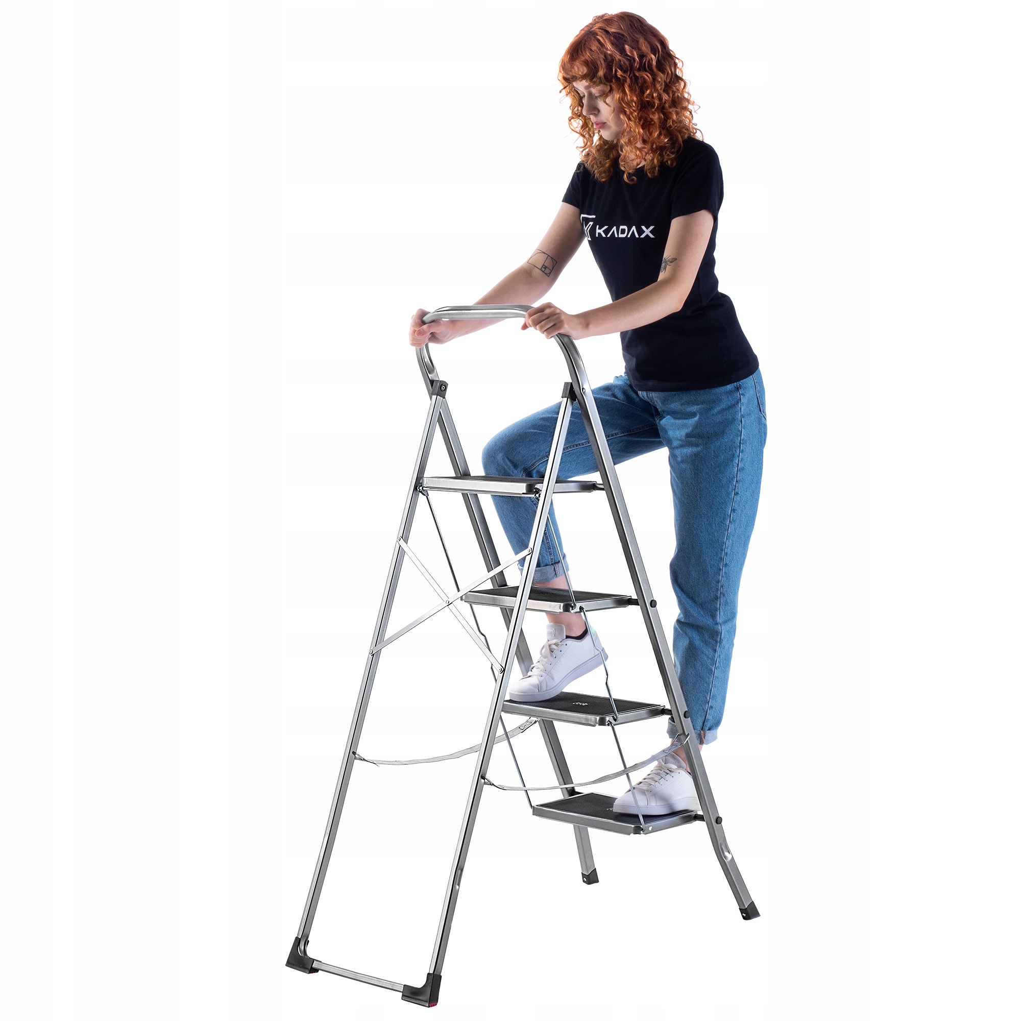 DRABINA DRABINKA 4 STOPNIOWA SCHODY DOMOWA STALOWA SKŁADANA 150kg Kod producenta 5903699457290