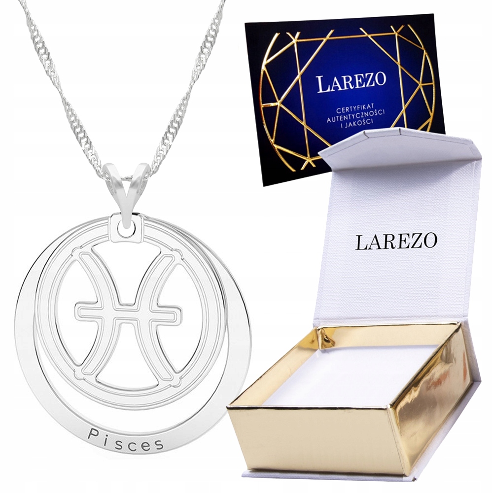 Stříbrný náhrdelník Řetízek 925 se znamením zvěrokruhu Ryby Kolečko zvěrokruhu Pisces