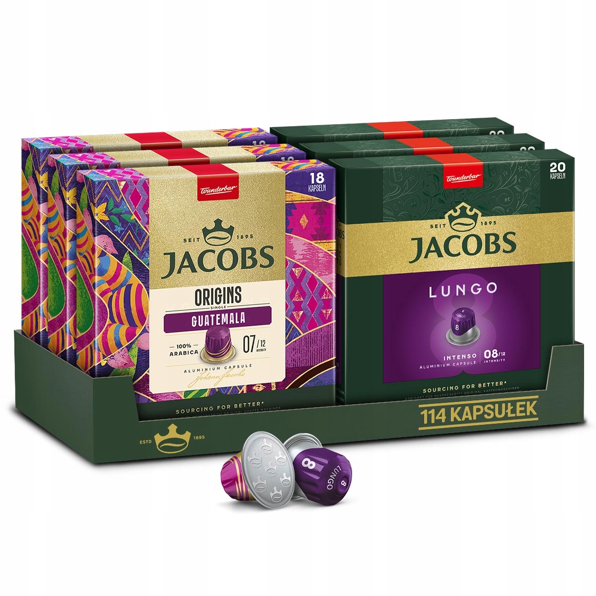 Kapsułki Jacobs do Nespresso(r)* Lungo 8, Origins Guatemala 120 kapsułek