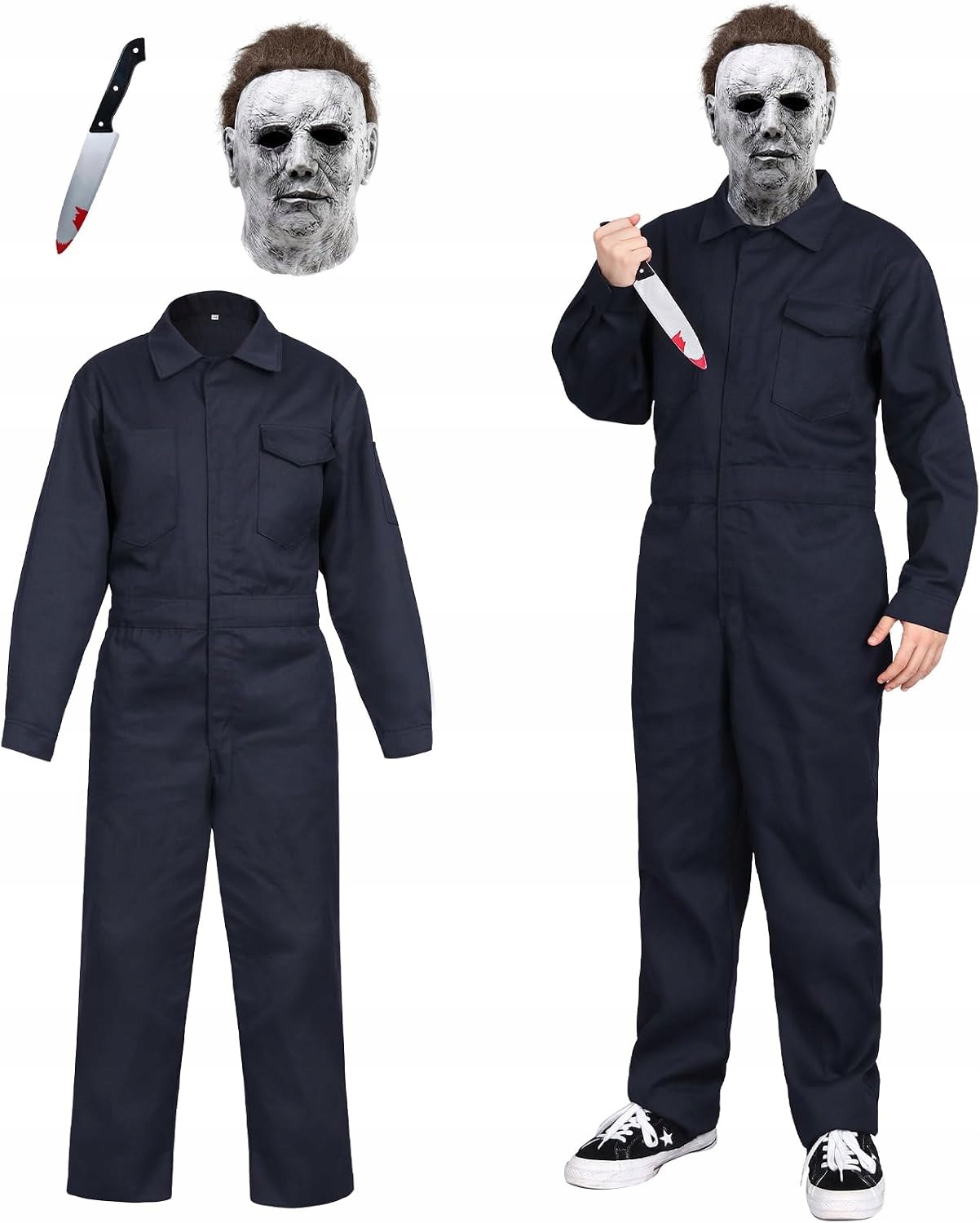Hororový kostým kombinéza s maskou Velikost L