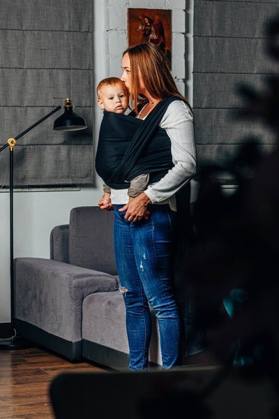 Chusta tkana LennyLamb - Jodełka Czarny Heban 5.2m Rozmiar L