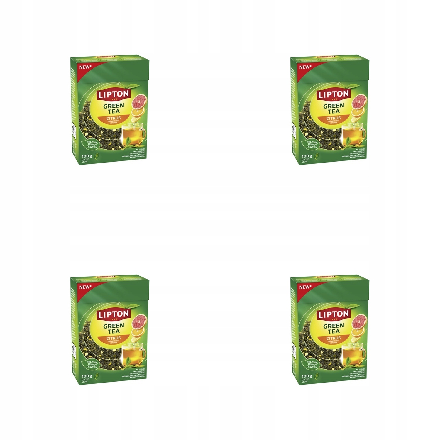 4x 100g Lipton green citrus herbata sypana Karton