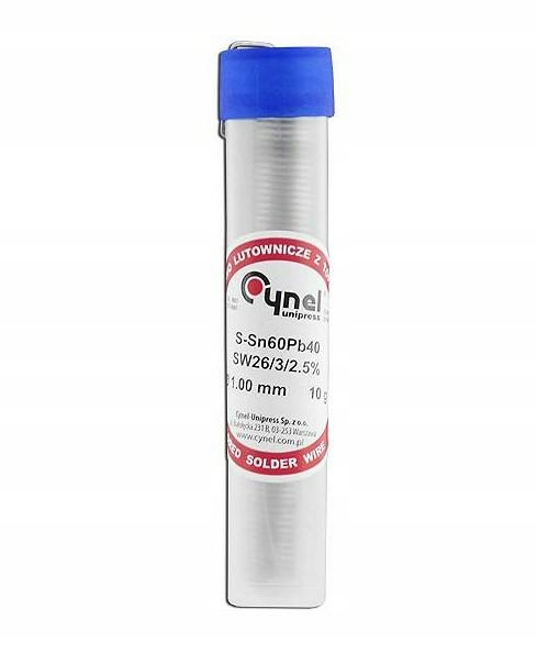 Cyna w fiolce 1,0mm 10g Cynel Sn60 Pb40