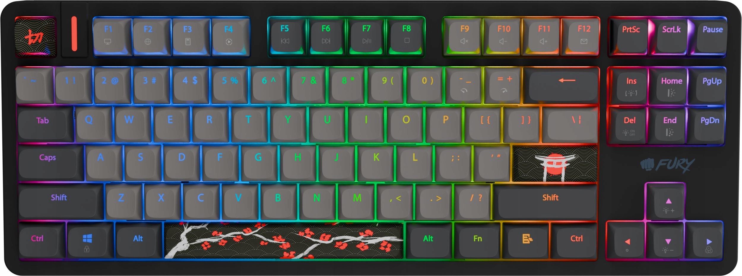 Klawiatura Fury Kanabo K6 Gateron Magnetic Orange (NFU-2364)