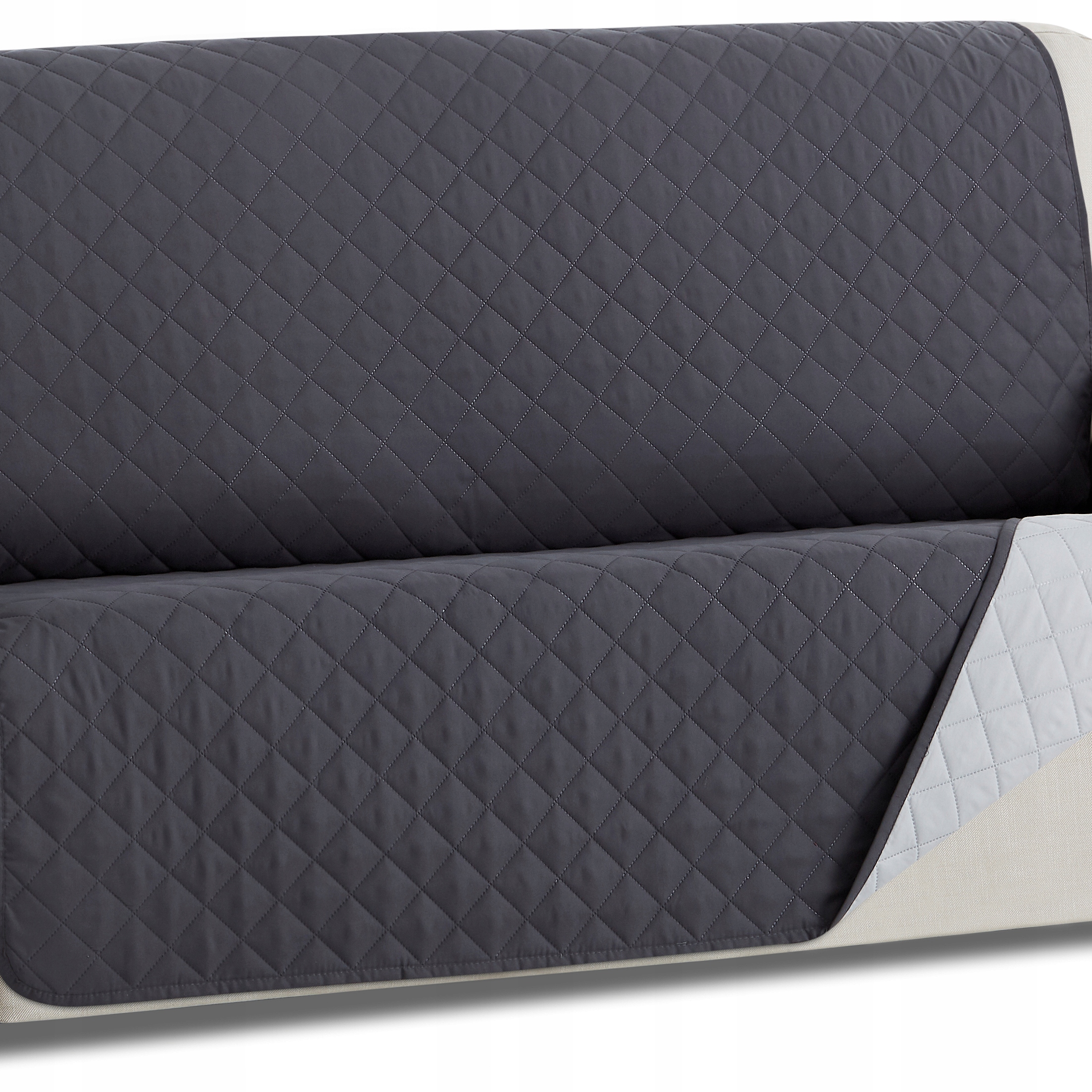 Narzuta na kanapę ochraniacz na sofę wersalkę dwustronna kapa szara