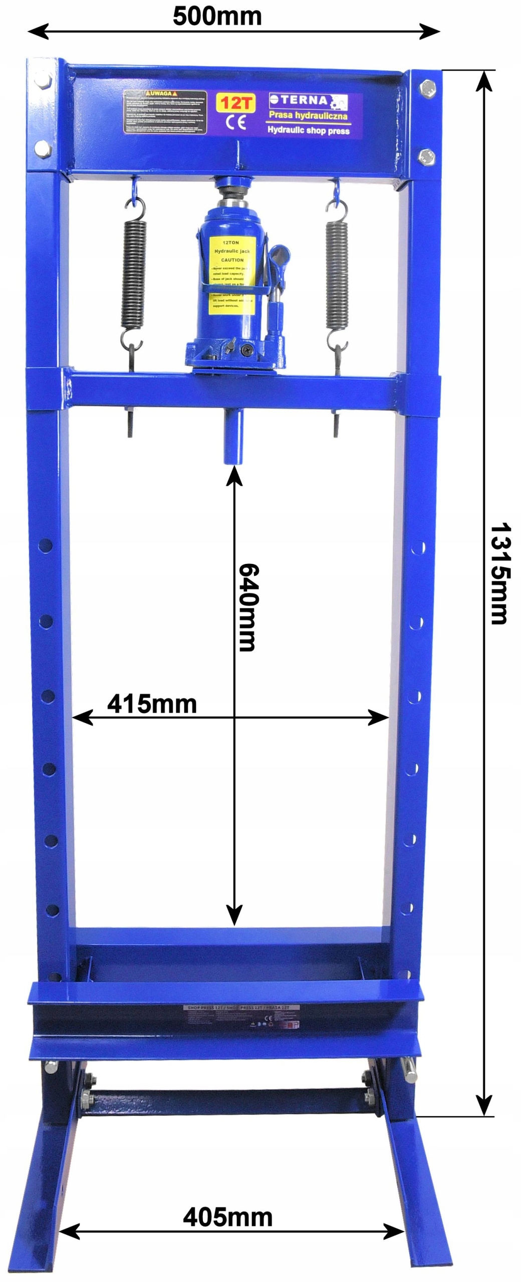 PRASA HYDRAULICZNA 12T TON - WARSZTATOWA 2 PRYZMY GRATIS PRASY Marka TERNA