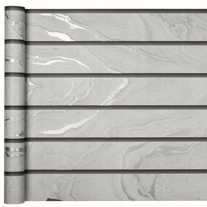 

Tapeta Jasnoszara Deska Lamele Srebrne Słoje