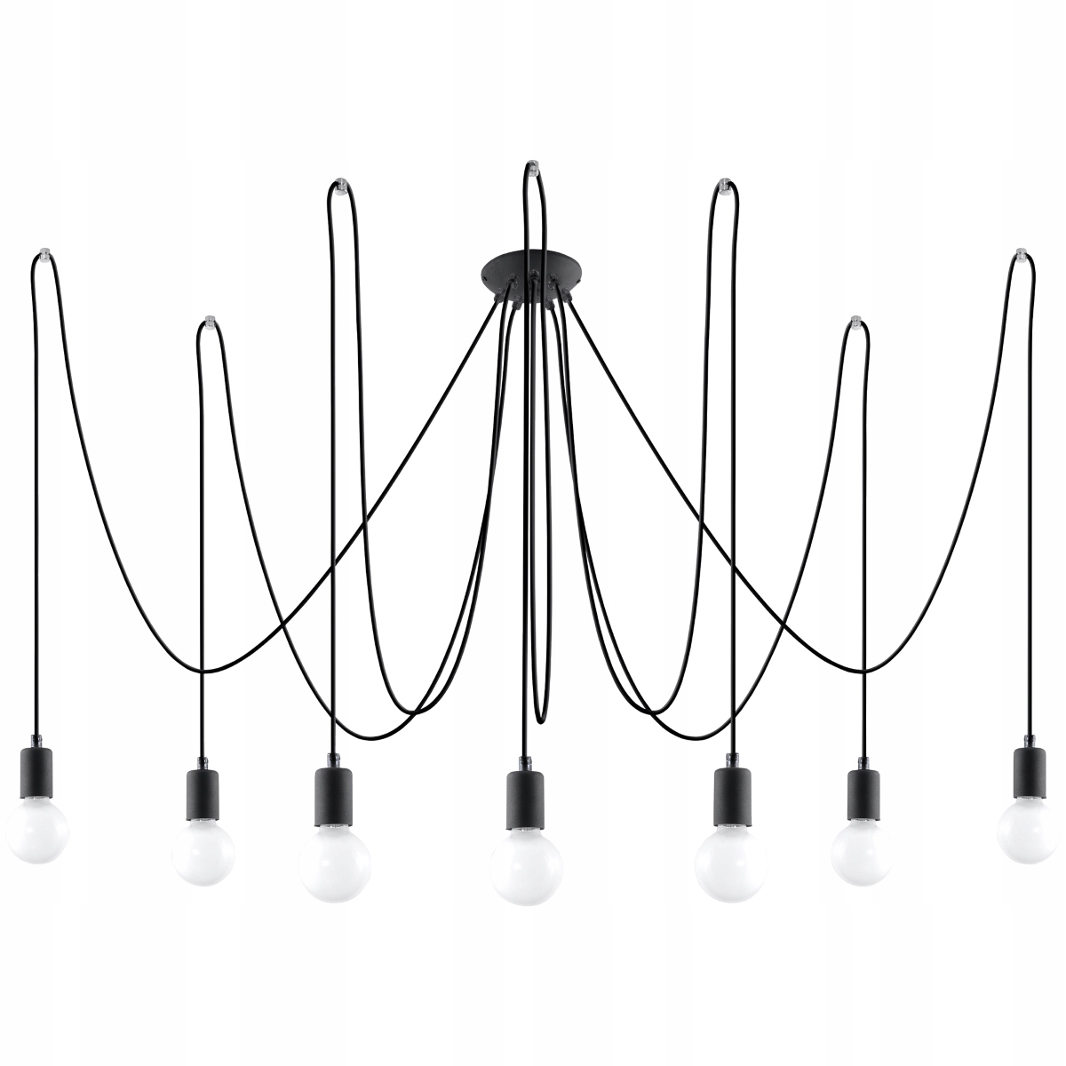 Luster Edison 7 čierny