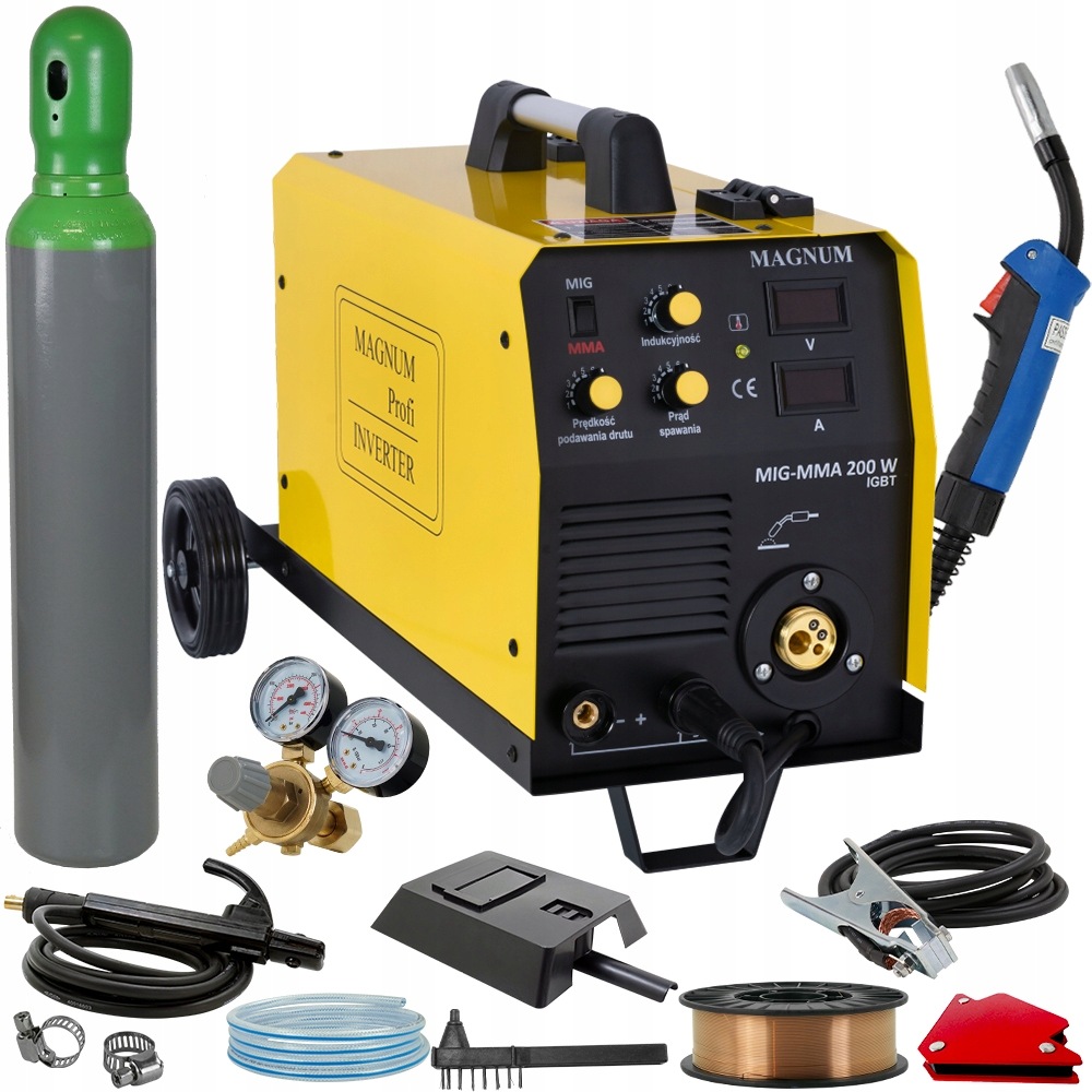 Spawarka Migomat Magnum Mig 200W Mma Igbt Uchwyt Euro Migomat 230V 180A