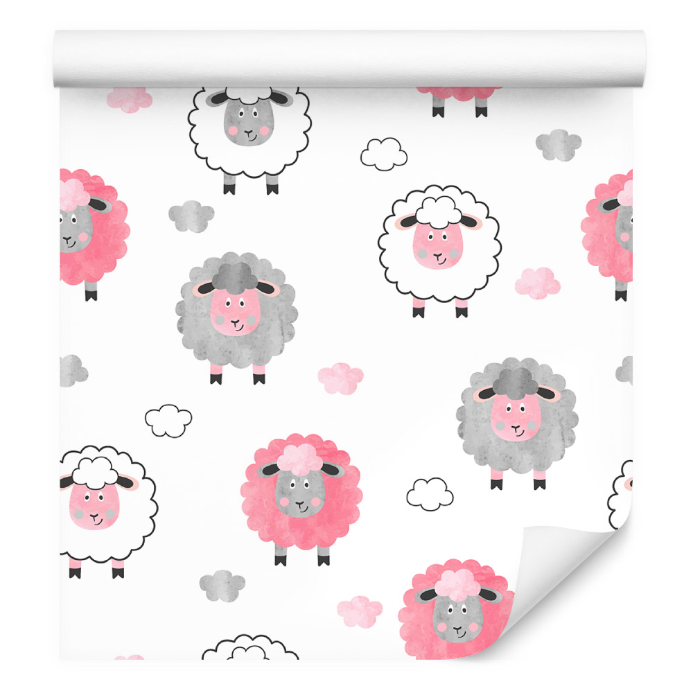 Tapeta do dětského pokoje ovce zvířata mraky