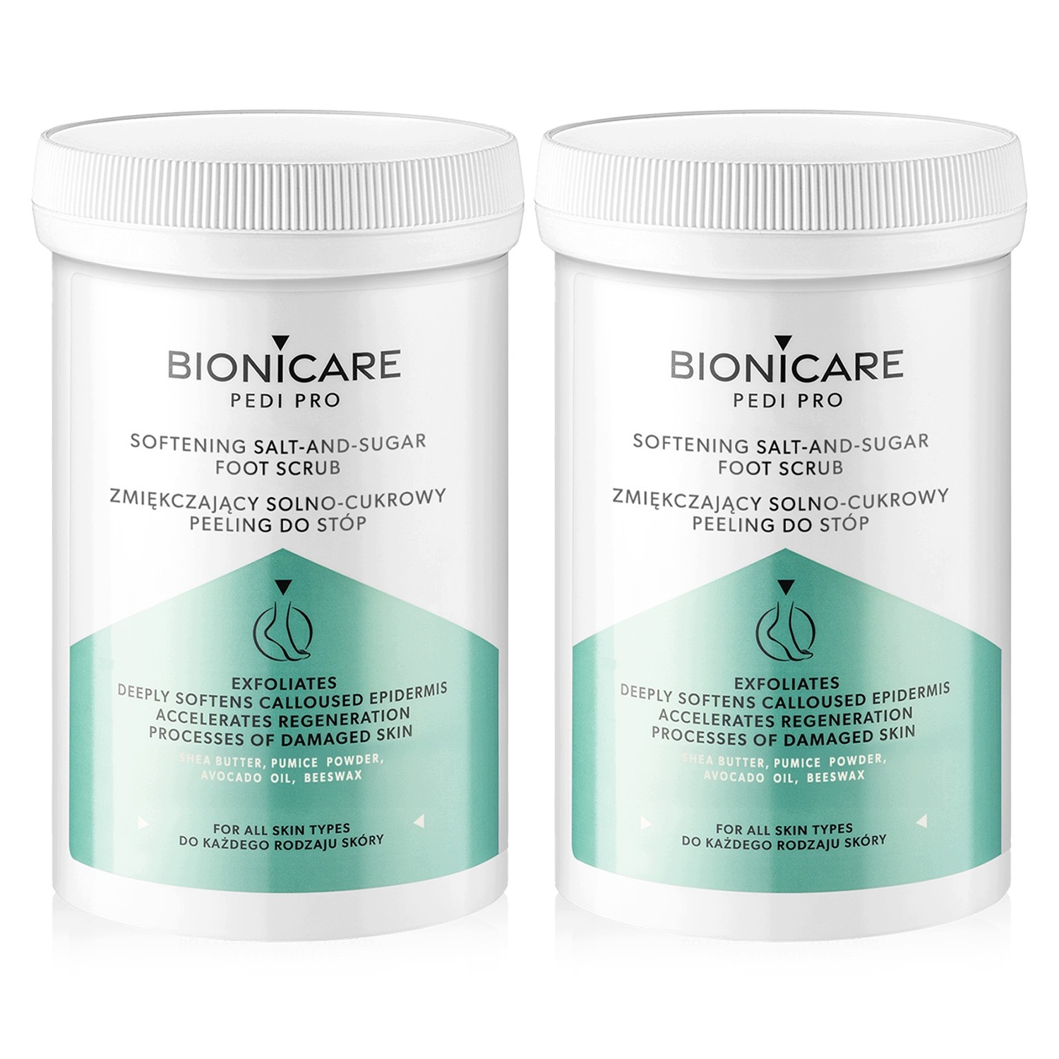 Bionicare Peeling na nohy 500 g Vyhlazující 2 ks
