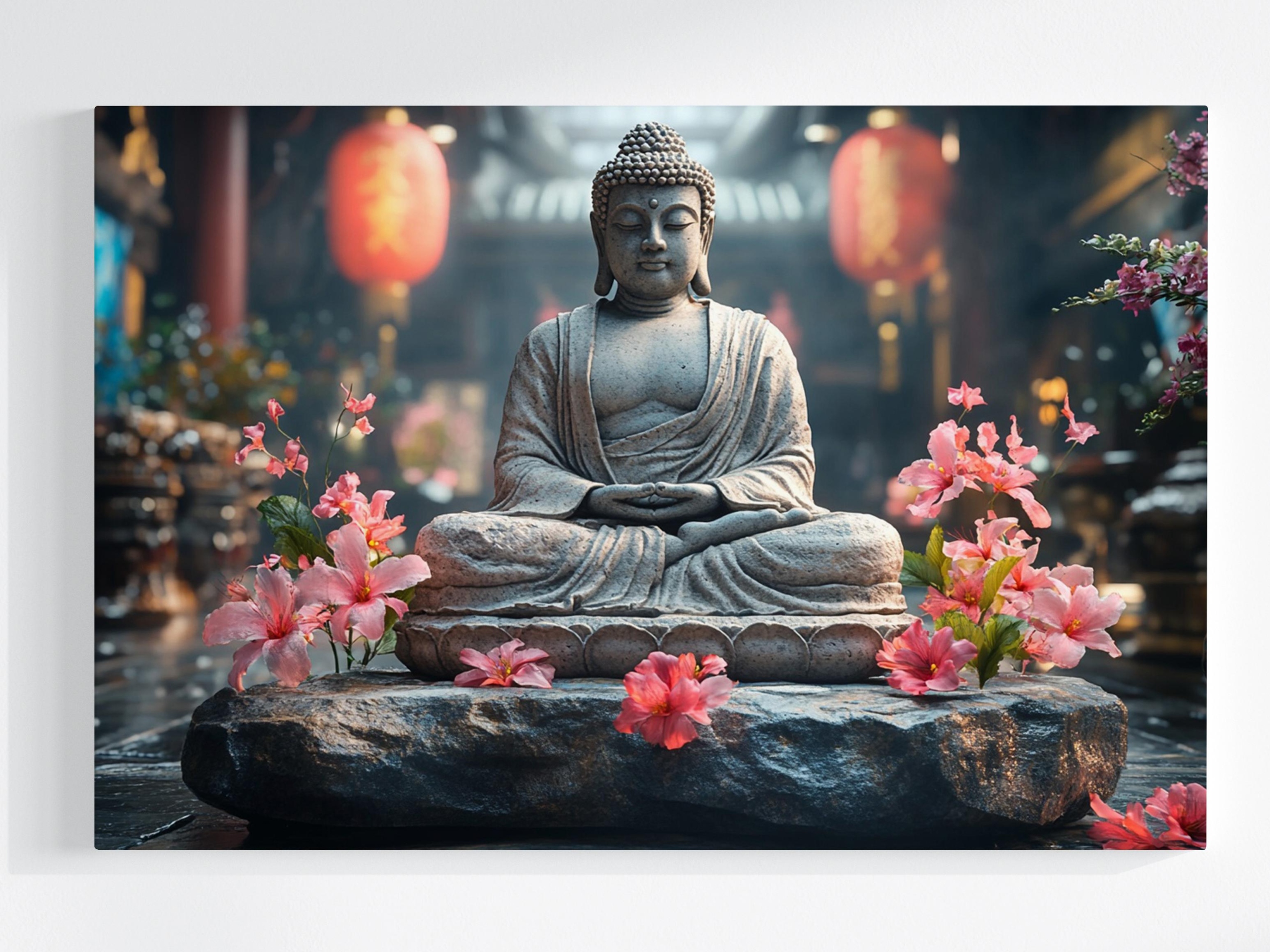 Obraz Na Plátně Náboženství Víra Buddhismus Socha Buddha Chrám 120x80