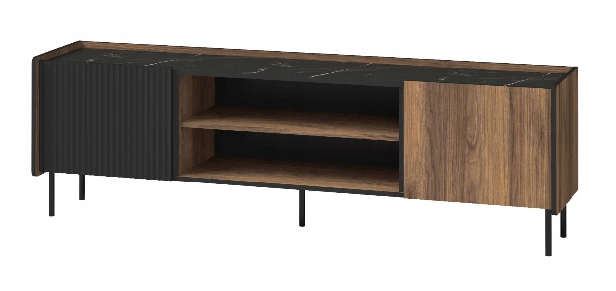 Nowoczesna Szafka RTV Duża 2D 180 cm Orzech PRESTIM DL