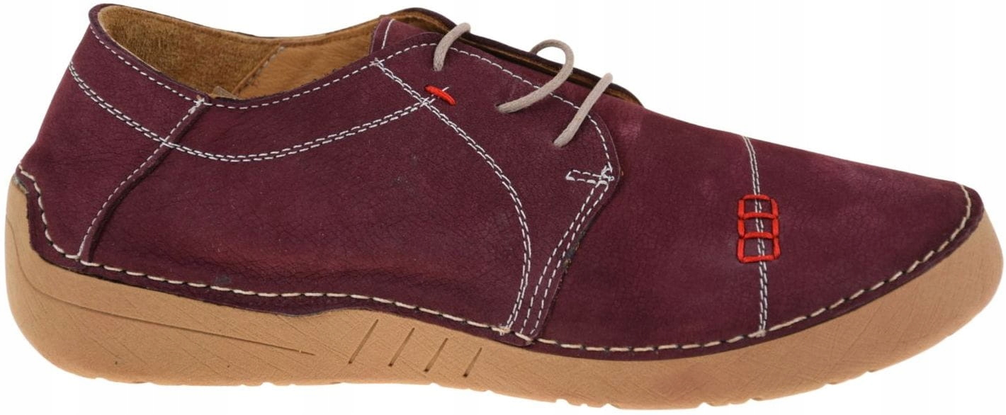 Dámské polobotky barefoot pohodlné kožené Artiker 57C2111 vínové nubukové R39
