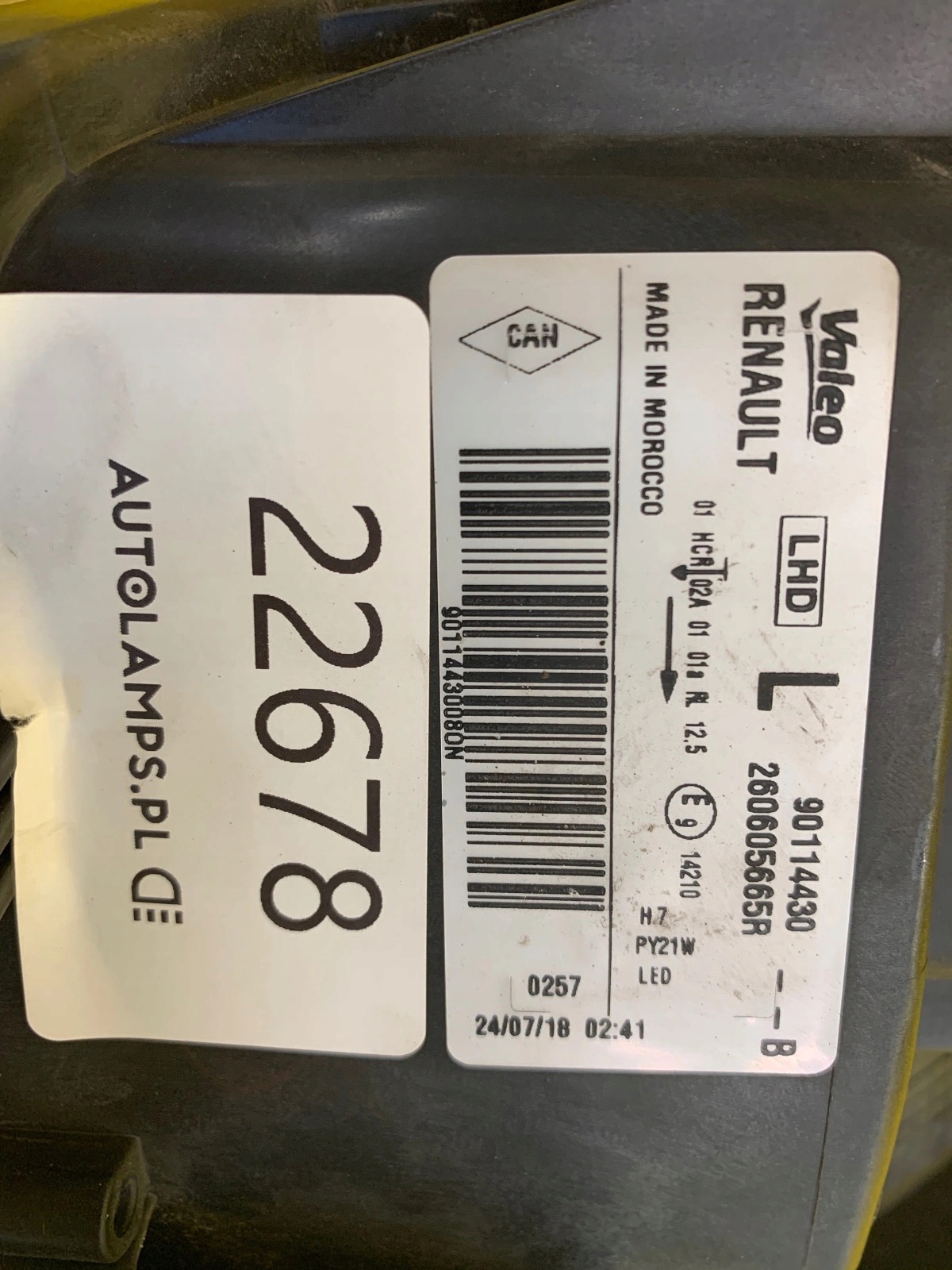 light left Dacia Sandero II 2 Lift 260605665R