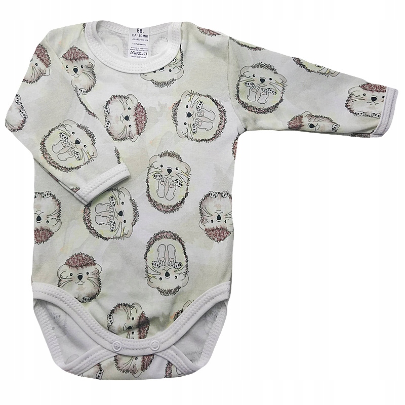 

Body 62 długi rękaw dla niemowląt bawełna w jeżyki