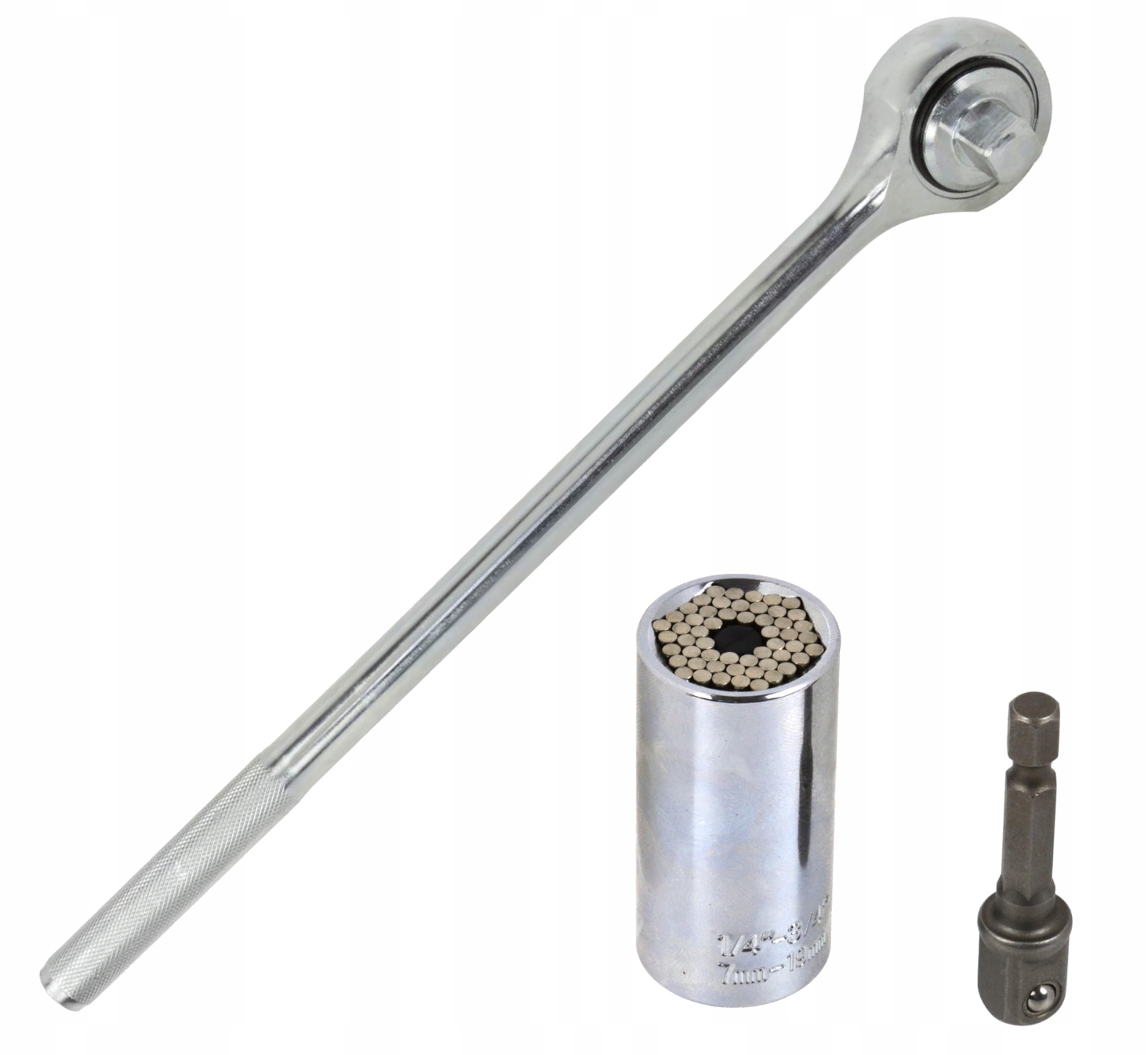 

Zestaw Nasadka igiełkowa adapter grzechotka 3/8