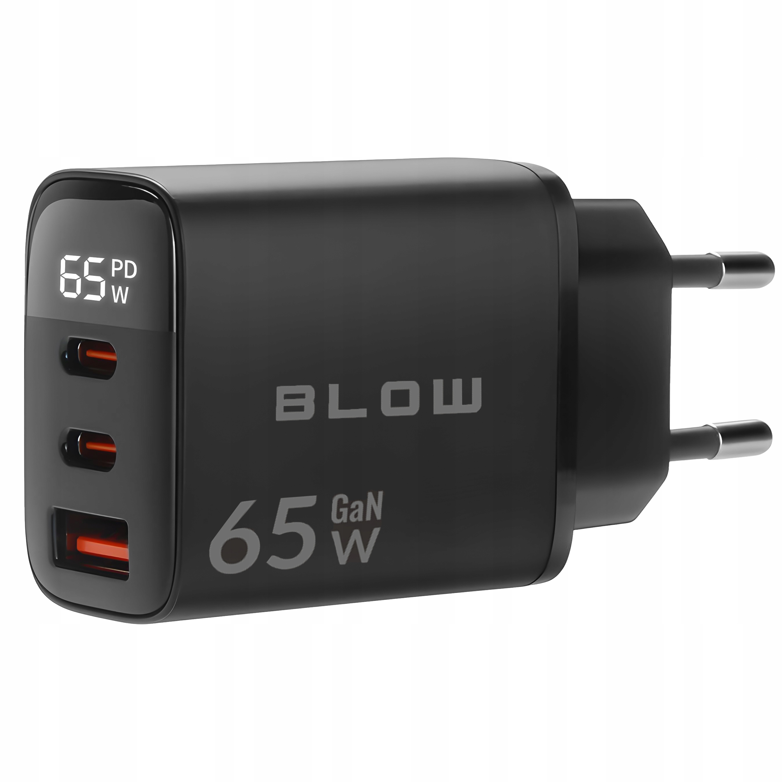 Ładowarka sieciowa z miernikiem mocy 65 W GaN 2x Pd power delivery Usb