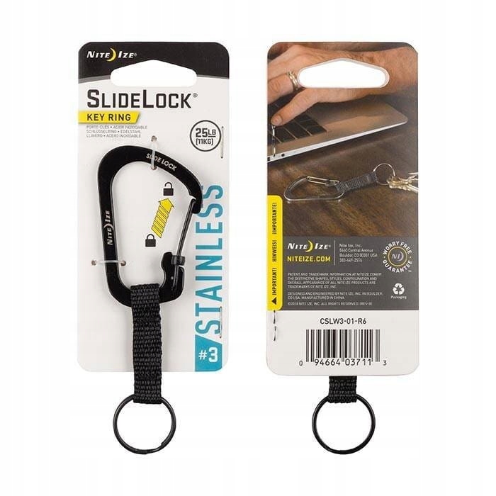 Nite ize Karabinek SlideLock Key Ring #3 Czarny