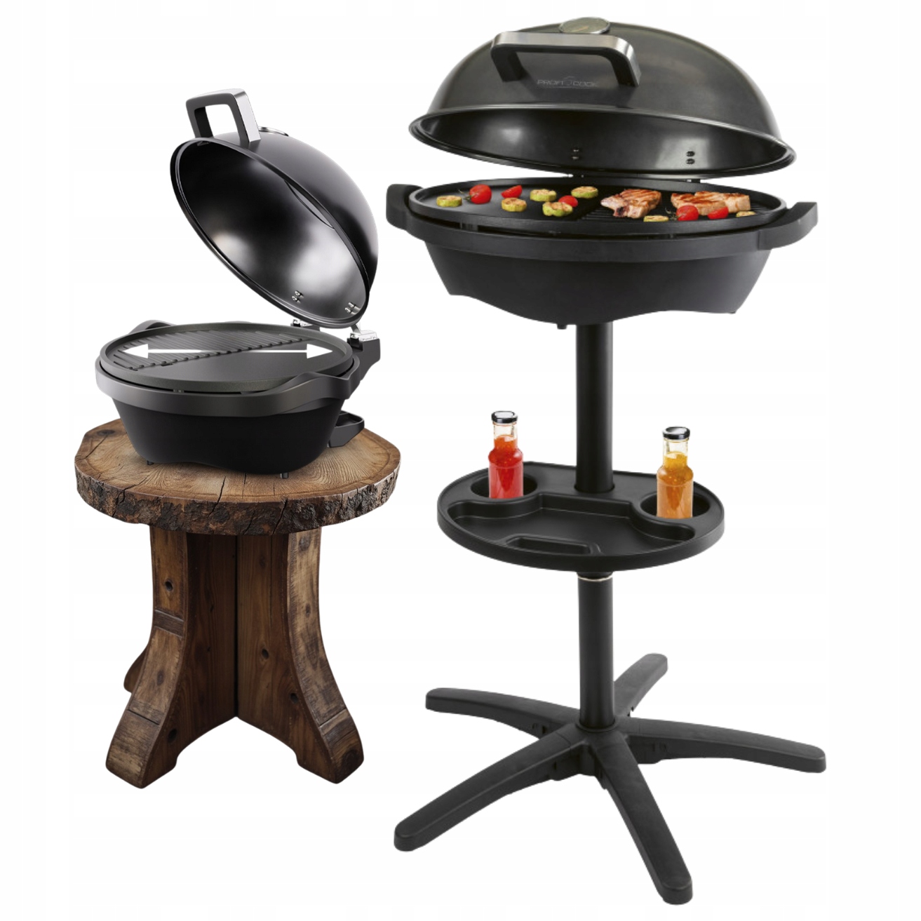 Grill Elektryczny Stojący I Stołowy Z Regulacją Temp Proficook Pc-bqs 1303