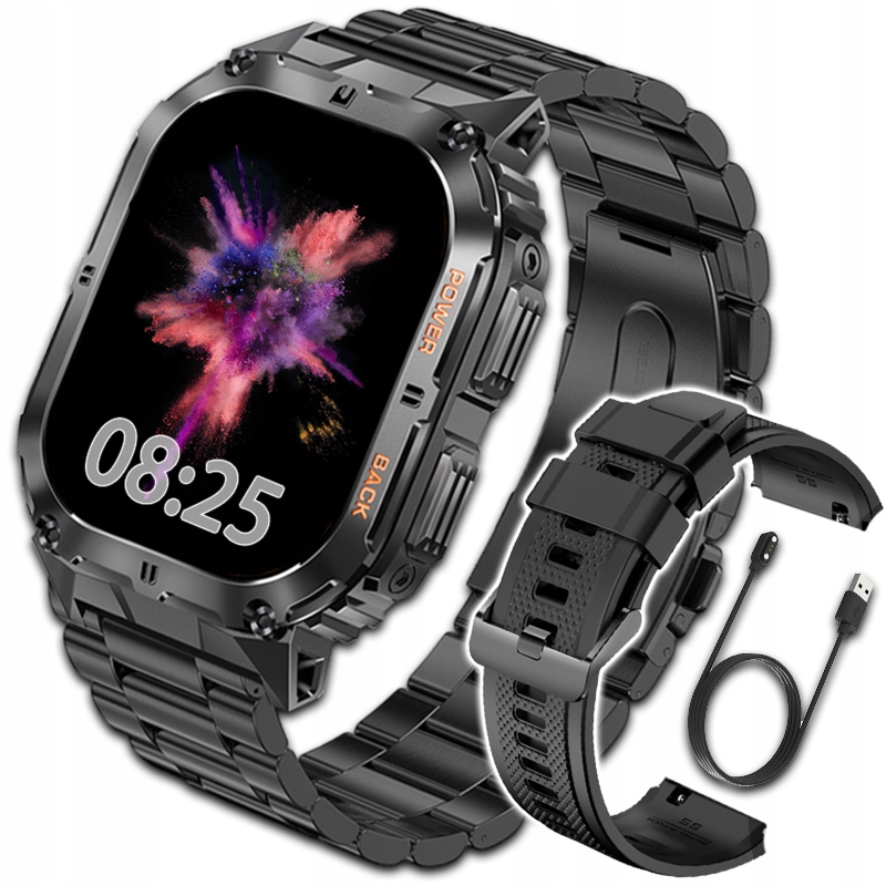 SMARTWATCH ZEGAREK MĘSKI MENU POLSKIE SPORT PULS ROZMOWY SMART WATCH AMOLED
