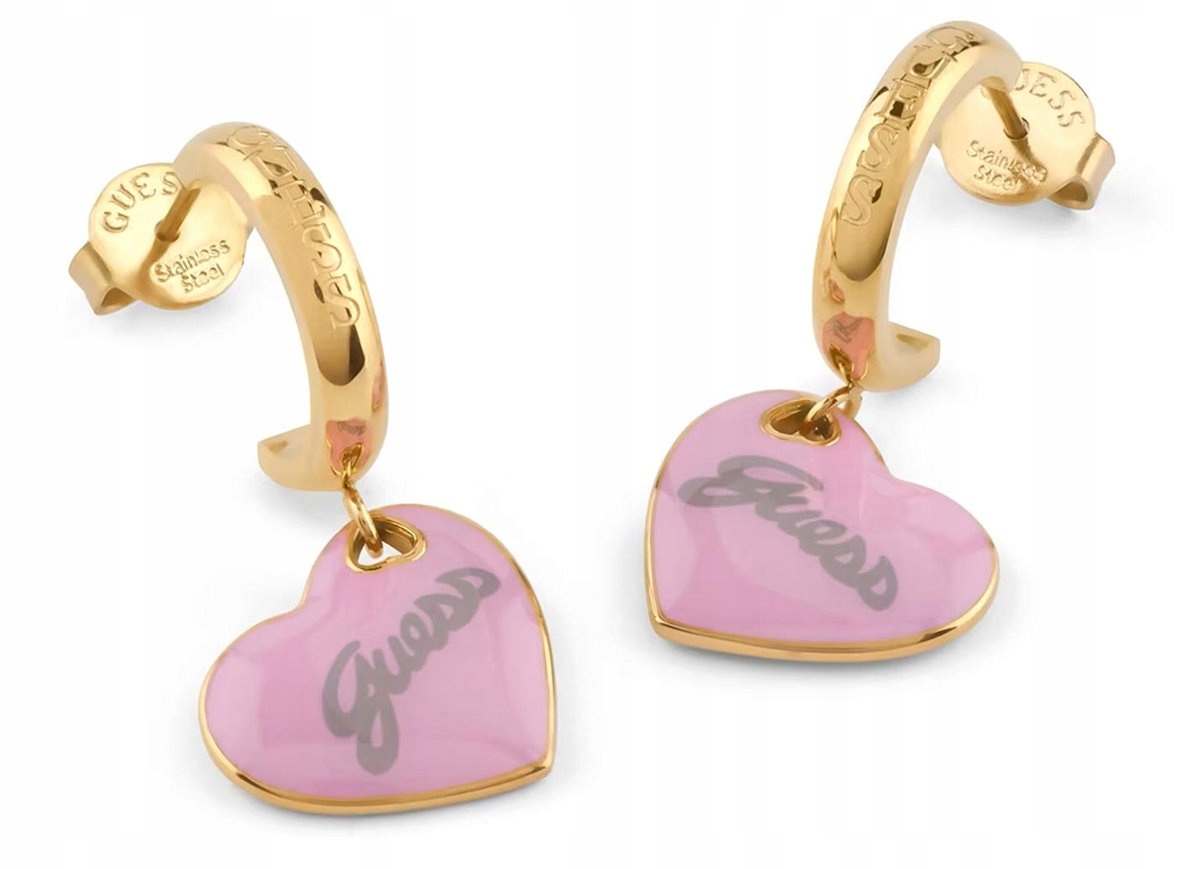 Ocelové Zlaté Růžové Náušnice Guess Vintage JUBE05151JWYGPKT/U