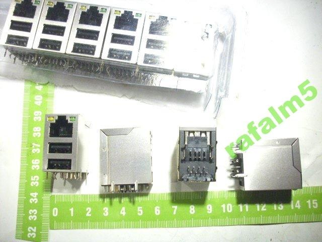 GNIAZDO 2 x USB A 8p8c RJ45 +Led EKRANE