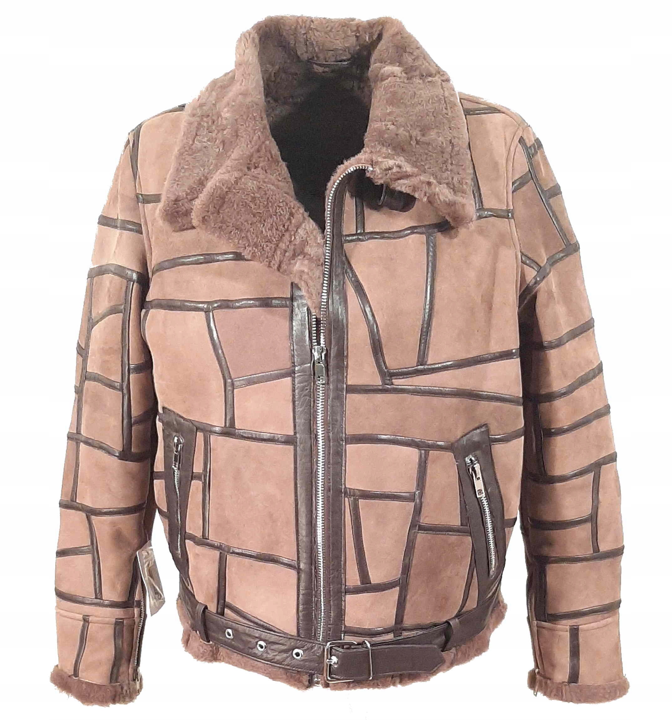 Skórzana PILOTKA Męska ZIMOWA KOŻUCH 303 Mozaika