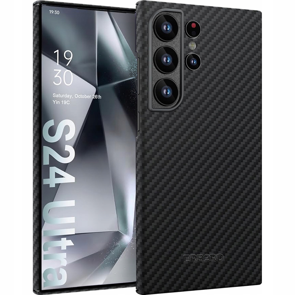 Pouzdro pro Galaxy S24 Ultra Erbord Full Kevlar Aramidové pouzdro, zadní kryt pro MagSafe