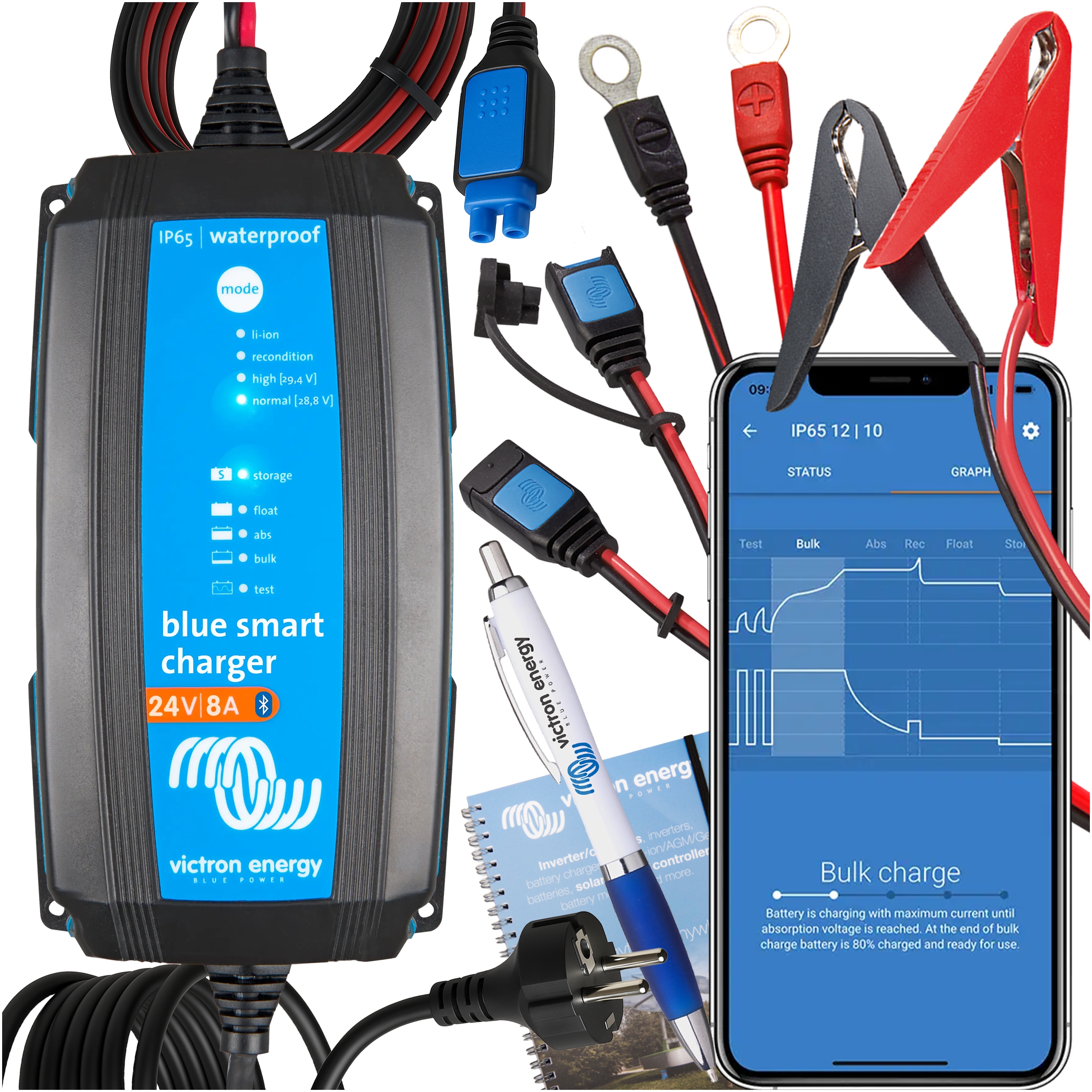 Nabíječka pro usměrňovač Victron Energy Blue Smart IP65 24V 8A Bluetooh 24/8