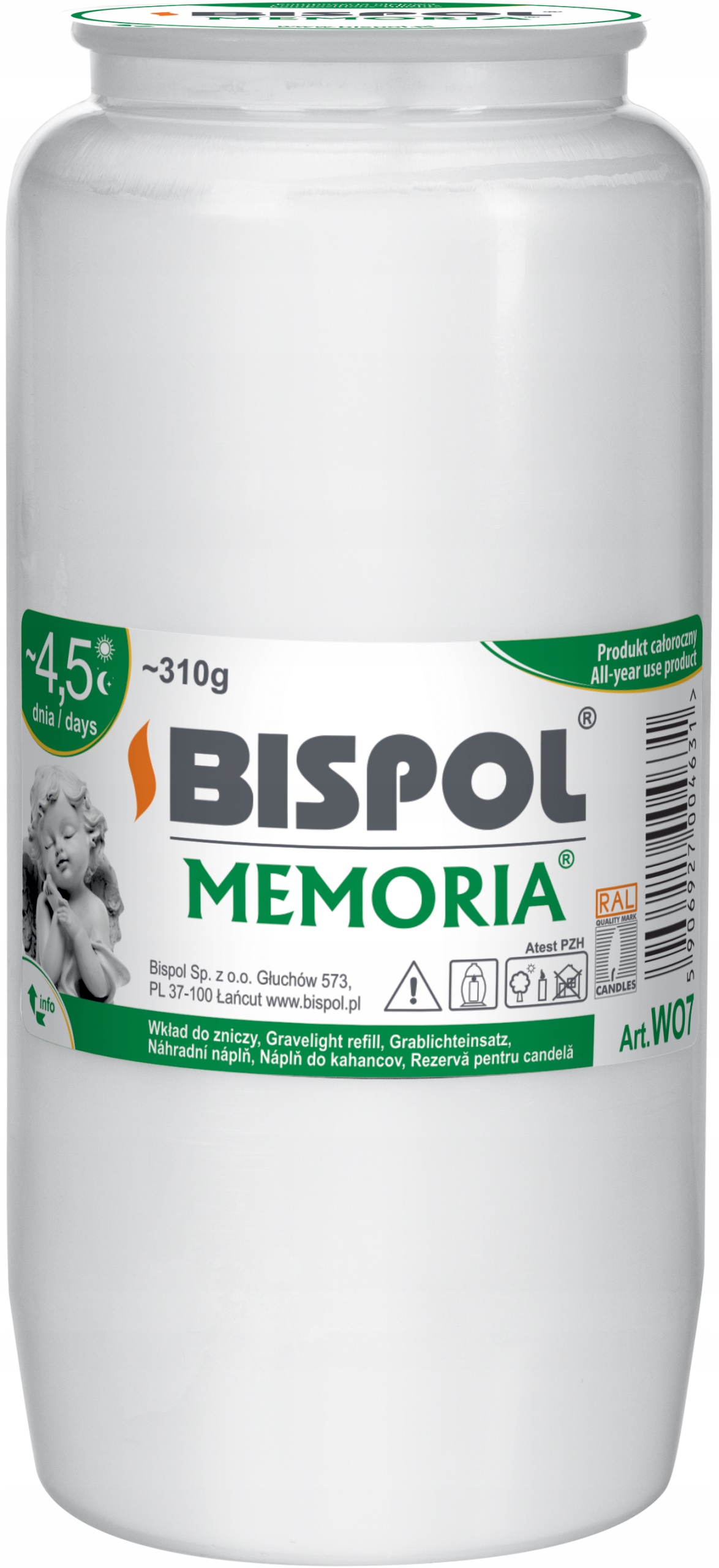 

Wkład do zniczy olejowy Bispol WO7 108h 1szt