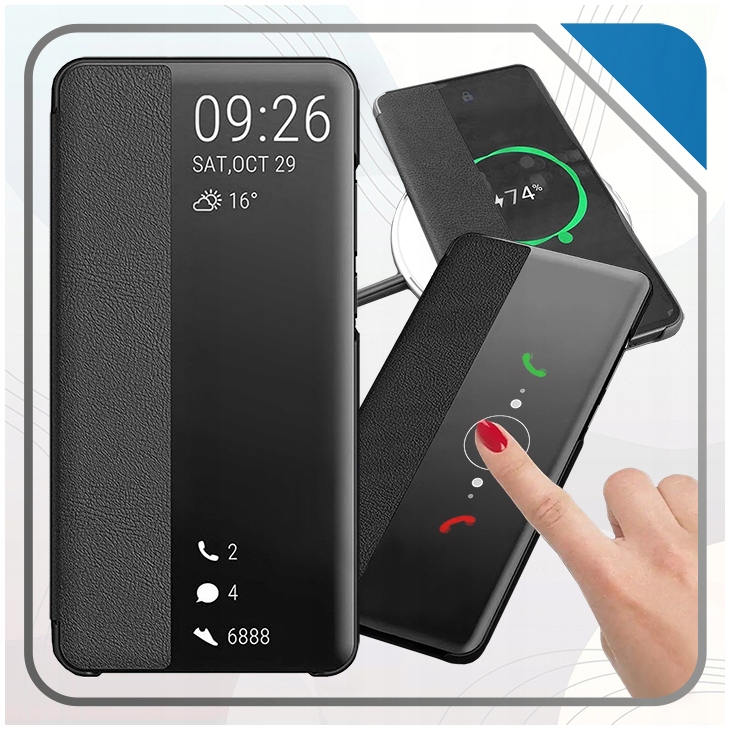 Etui do Samsung S21 FE 5G, Smart VIew Case POKAZUJĄCY POWIADOMIENIA + SZKŁO Kolekcja SMART VIEW LEATHER CASE