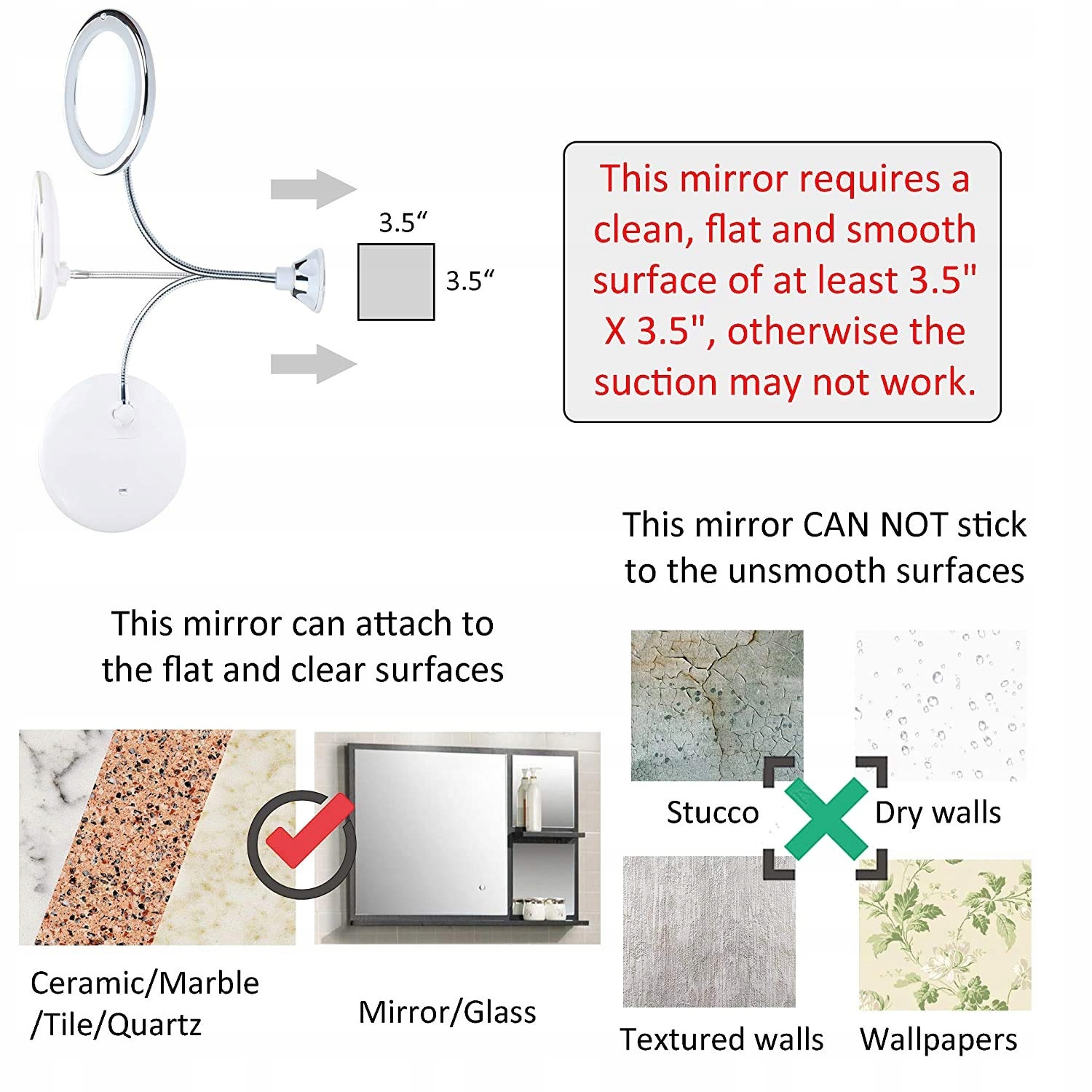 Lusterko stojące i wiszące odcienie szarości i Marka inna marka