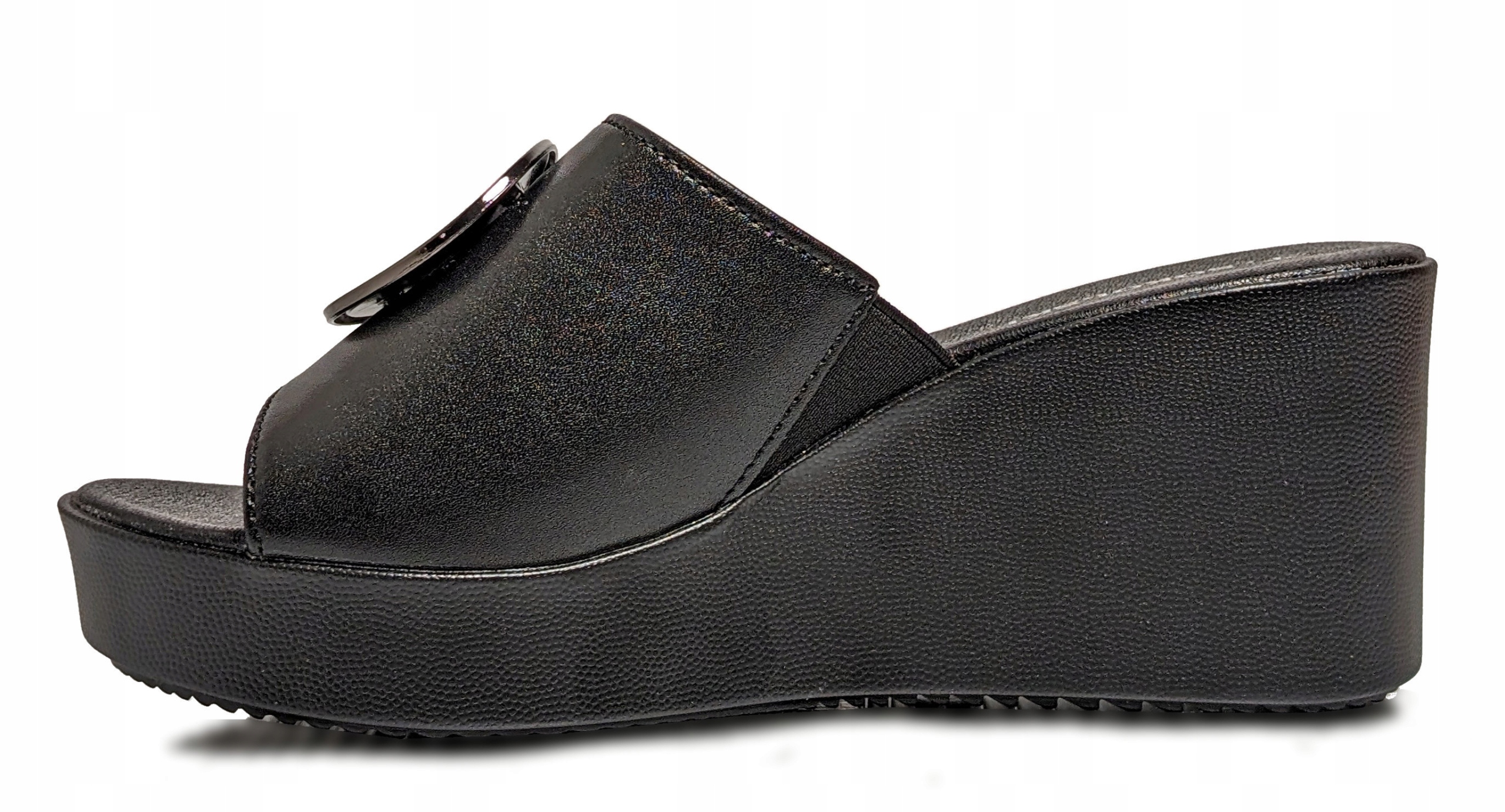 Eleganckie czarne klapki na koturnie Sokolski r38 Kod producenta GS L23-34 BK