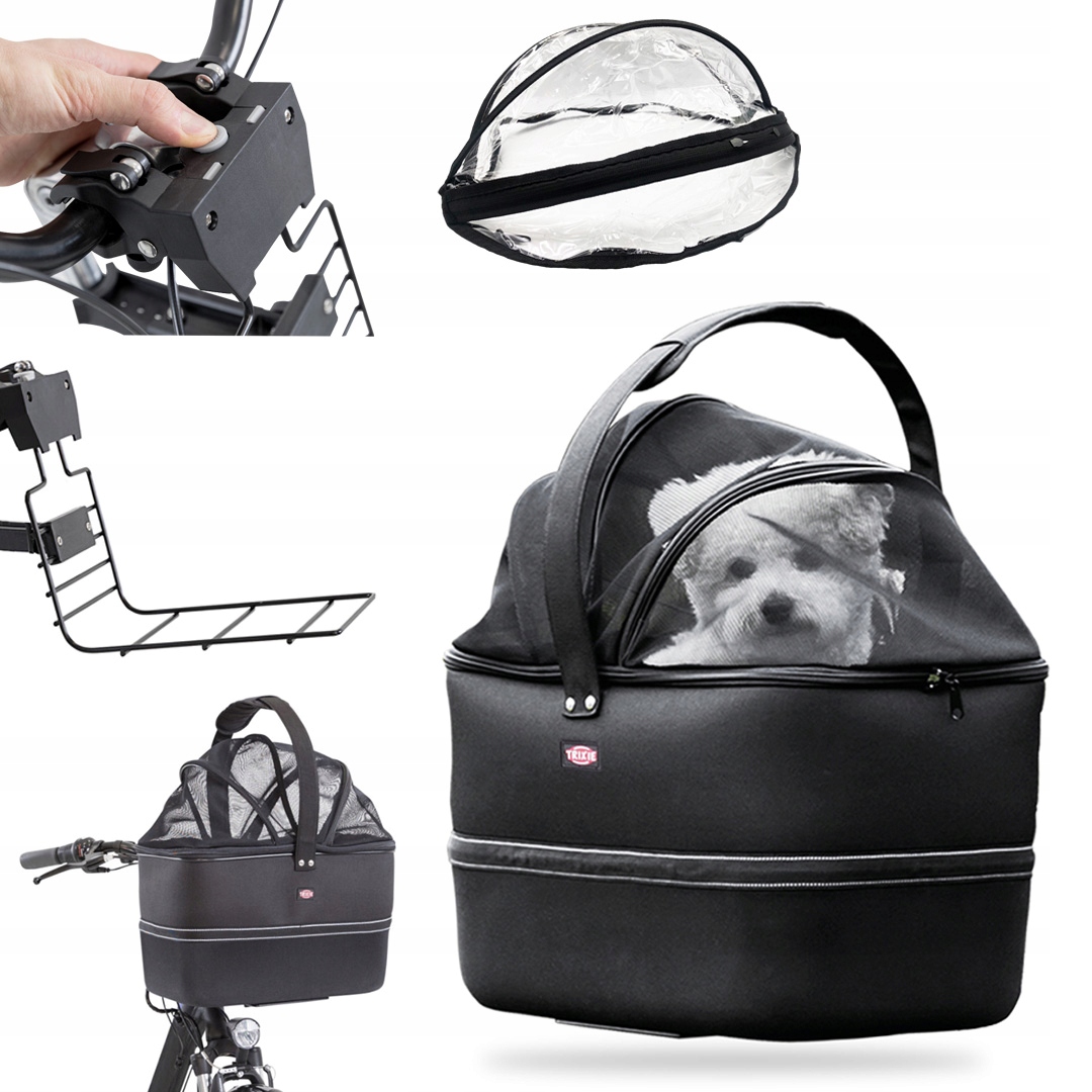 Transporter Kosz Rowerowy na Kierownicę dla Psa Kota Torba Stelaż Trixie