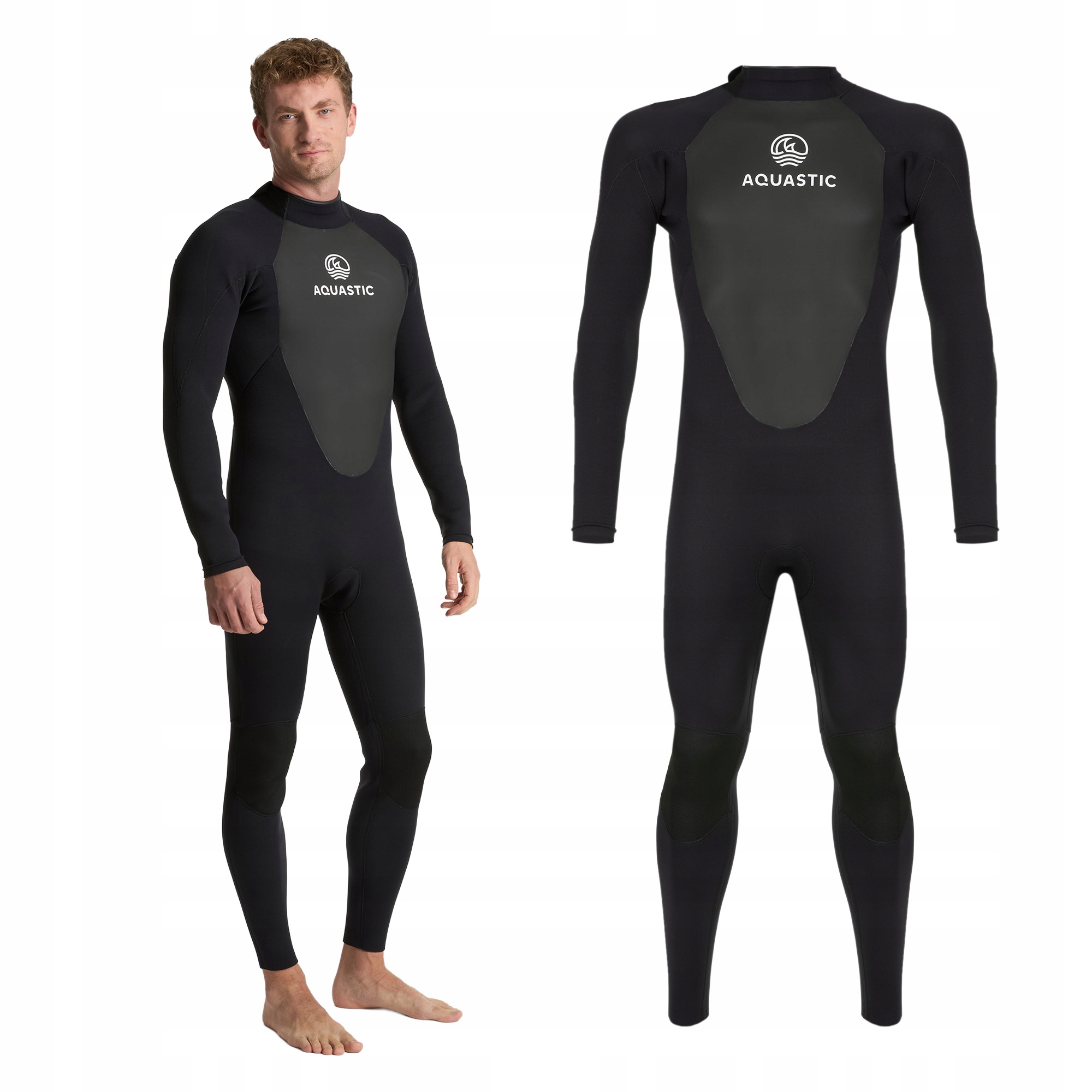 Pianka surfingowa męska Aquastic z neoprenu 4/3 mm Wavey czarny XL