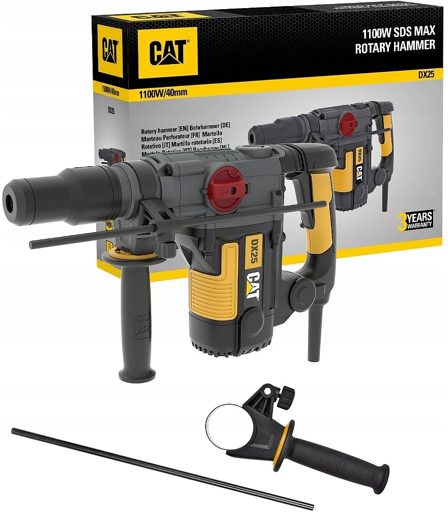 Cat DX25 Vrtací Kladivo Kombinované Vrtací-sekací Kladivo SDS-Max 1100W 8,5J 40mm
