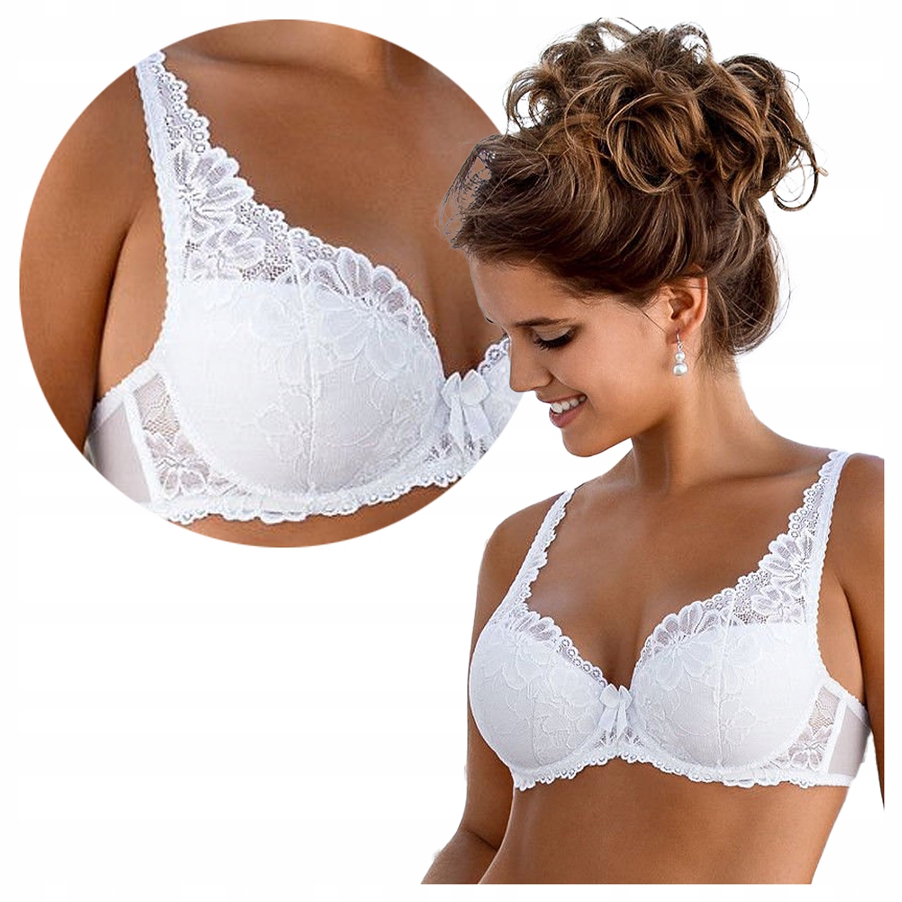 Krajková vyztužená podprsenka Mat Carmela M-053/22 Bílá 70B