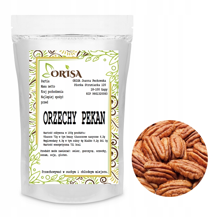 Orzechy Pekan Pecan Kawałki Duże 1kg 1000g pecany pekany Orisa