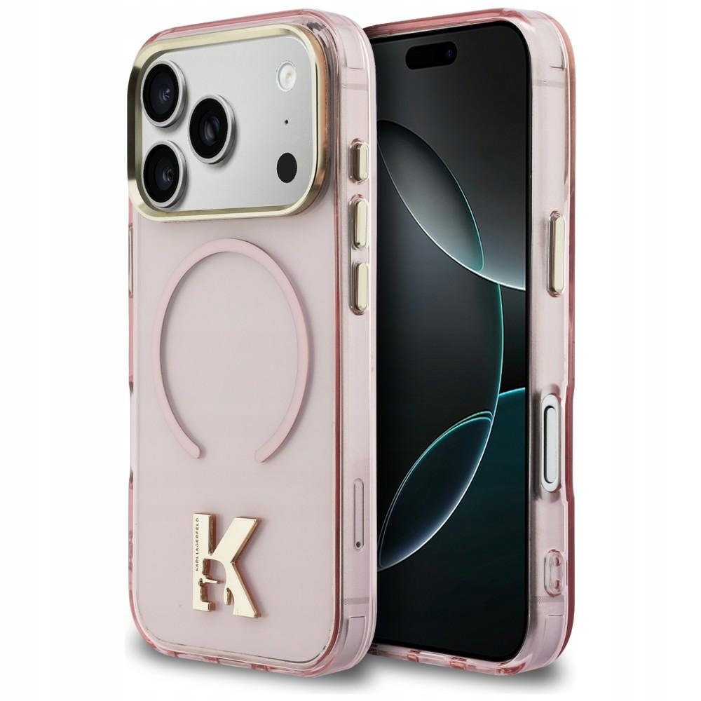 Etui Karl Lagerfeld IML K Head Logo MagSafe na iPhone 17 Pro różowe Karl