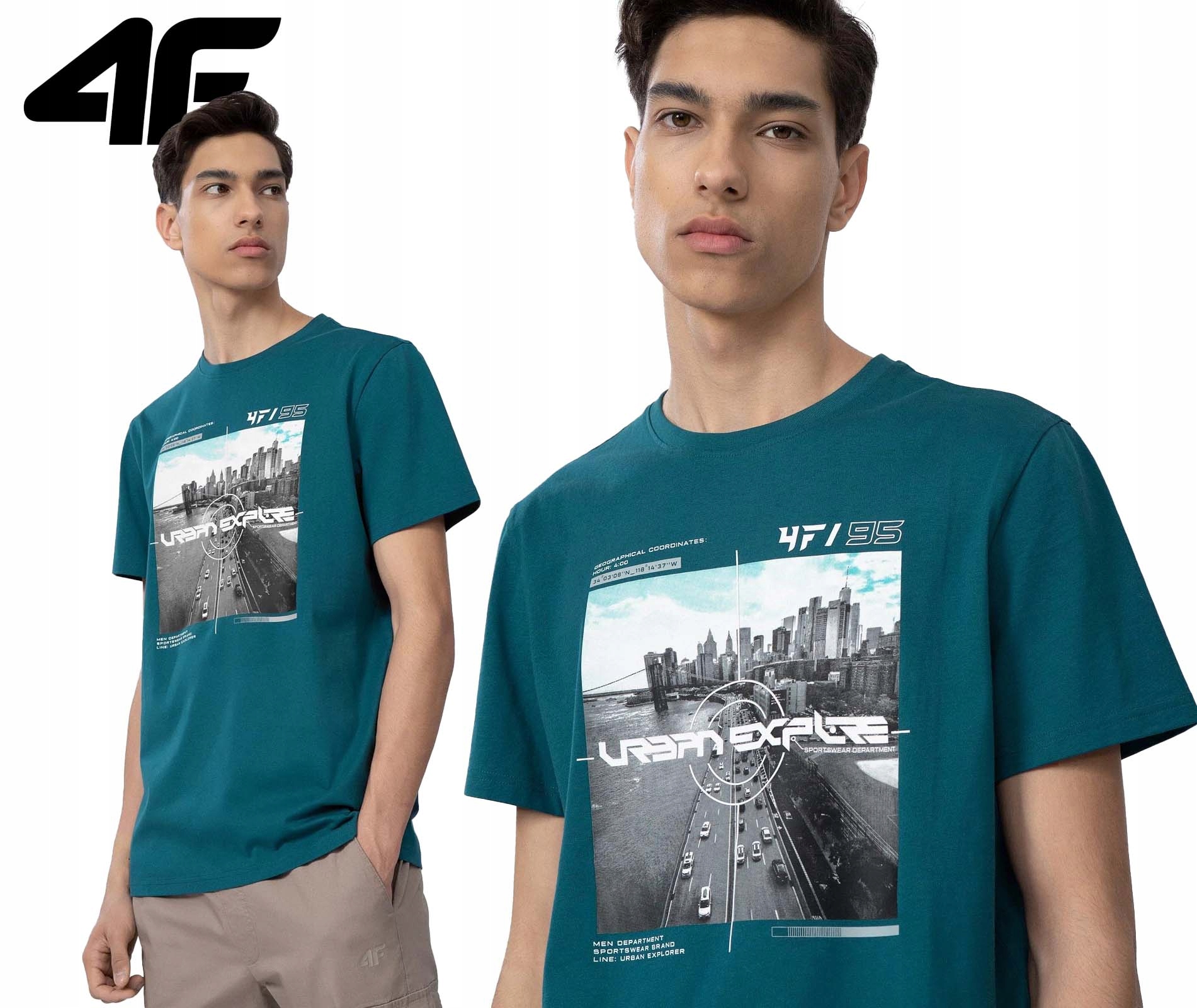

4F T-shirt Męski Koszulka Bawełna L22 TSM011 XL