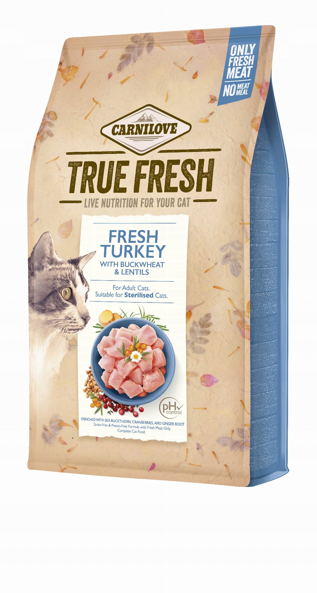 Levně Carnilove Cat True Fresh Turkey suché krmivo pro kočky 4,8 kg