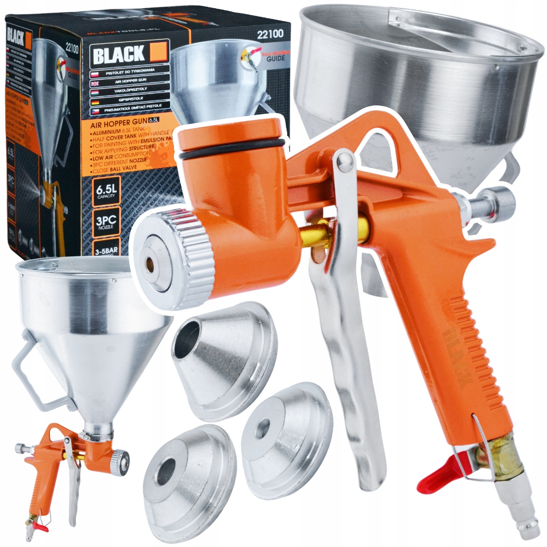 PISTOLET DO TYNKOWANIA MALOWANIA ŚCIAN 6,5L ALUMINIUM BLACK