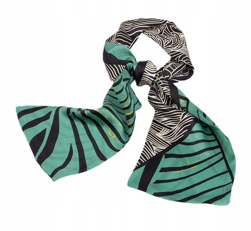 Szal Jedwabny Krawatka Chustka Apaszka na Szyję 15x145 cm