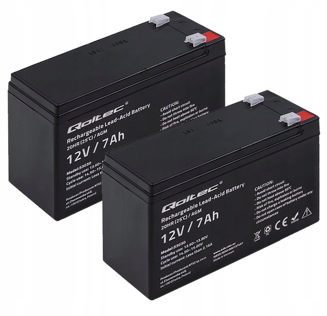 

2x Akumulator Agm 12V 7Ah Hq Samochodzik Zabawki